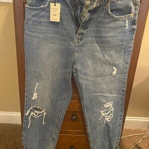 River Island Men's Relaxed Blue Ripped Jeans